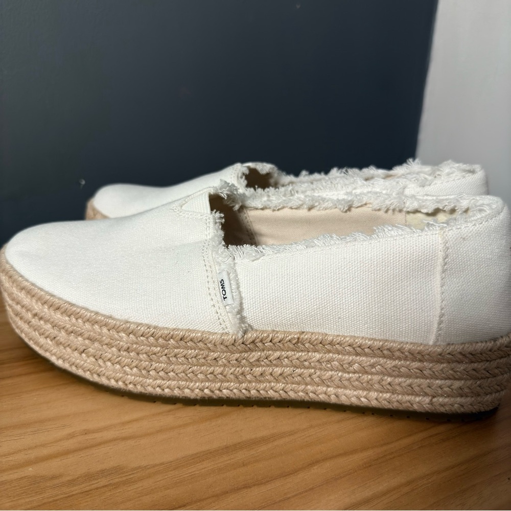 TOMS Valencia Platform Slip-On white sz 8 - Picture 5 of 7